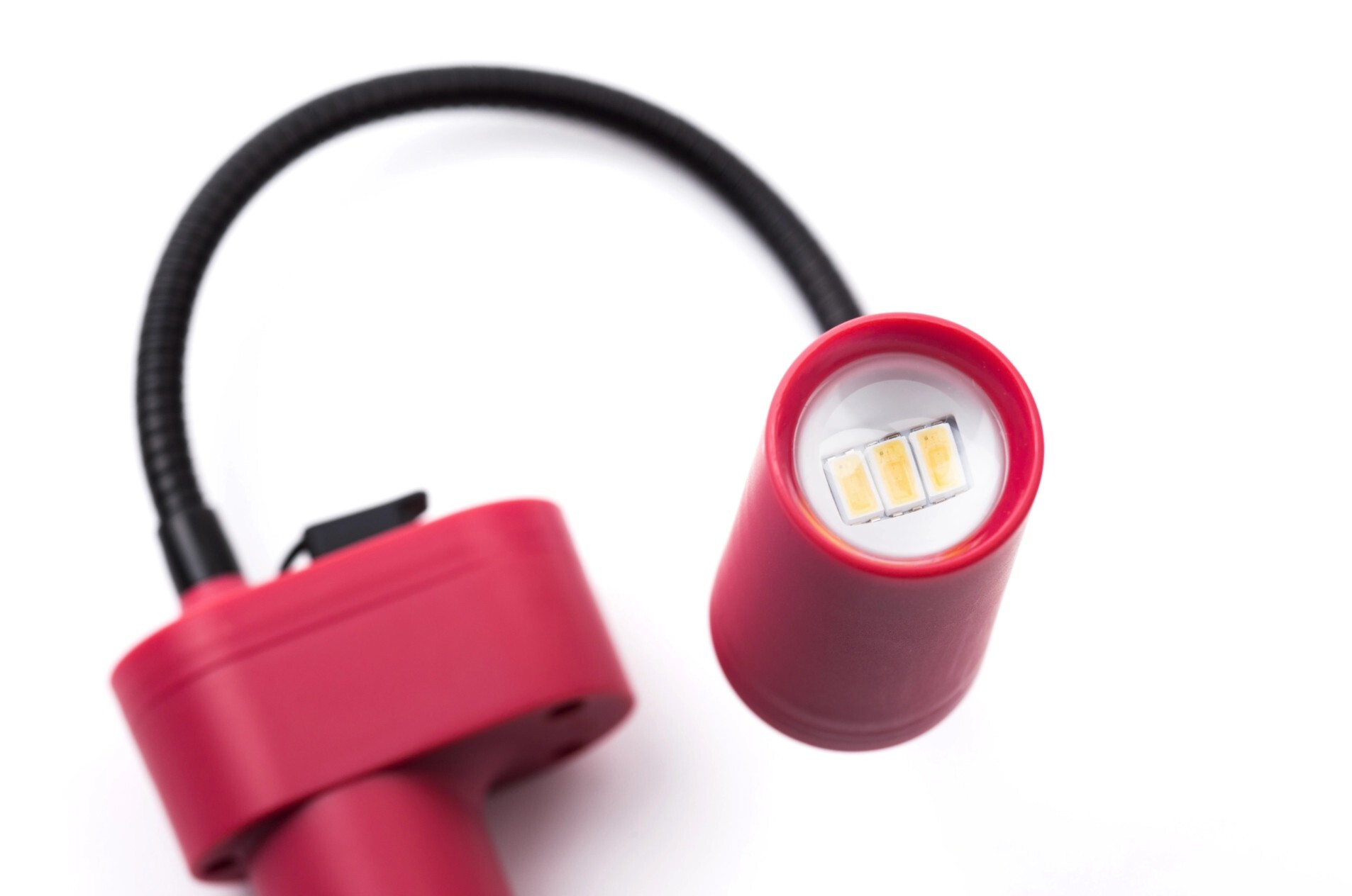 LEDs convert electrical energy stored in the battery into visible light. Pictures is a close-up of the light unit in a BRIGHT SunBell solar lamp.