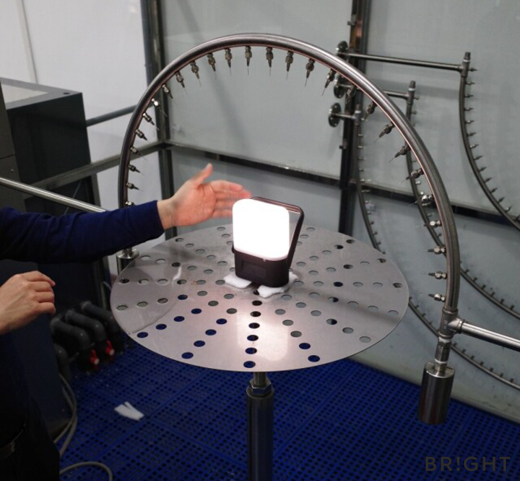 BRIGHT conducts extensive internal engineering tests to validate product durability and identify potential failure points long before production, one of these key assessments is IP testing.