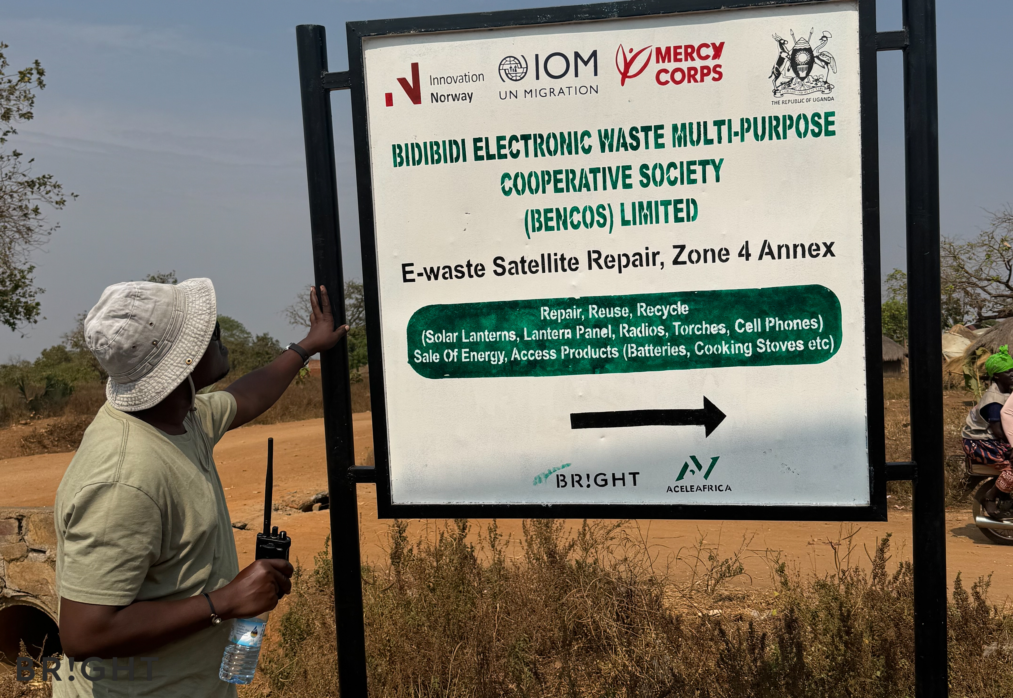IOM E-Waste Initiative, Senior Project Assistant, Abubaker Mayemba in Bidibidi