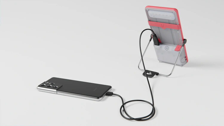 Move features a built-in micro-USB port, allowing you to charge your mobile phone directly from the lamp’s battery.
