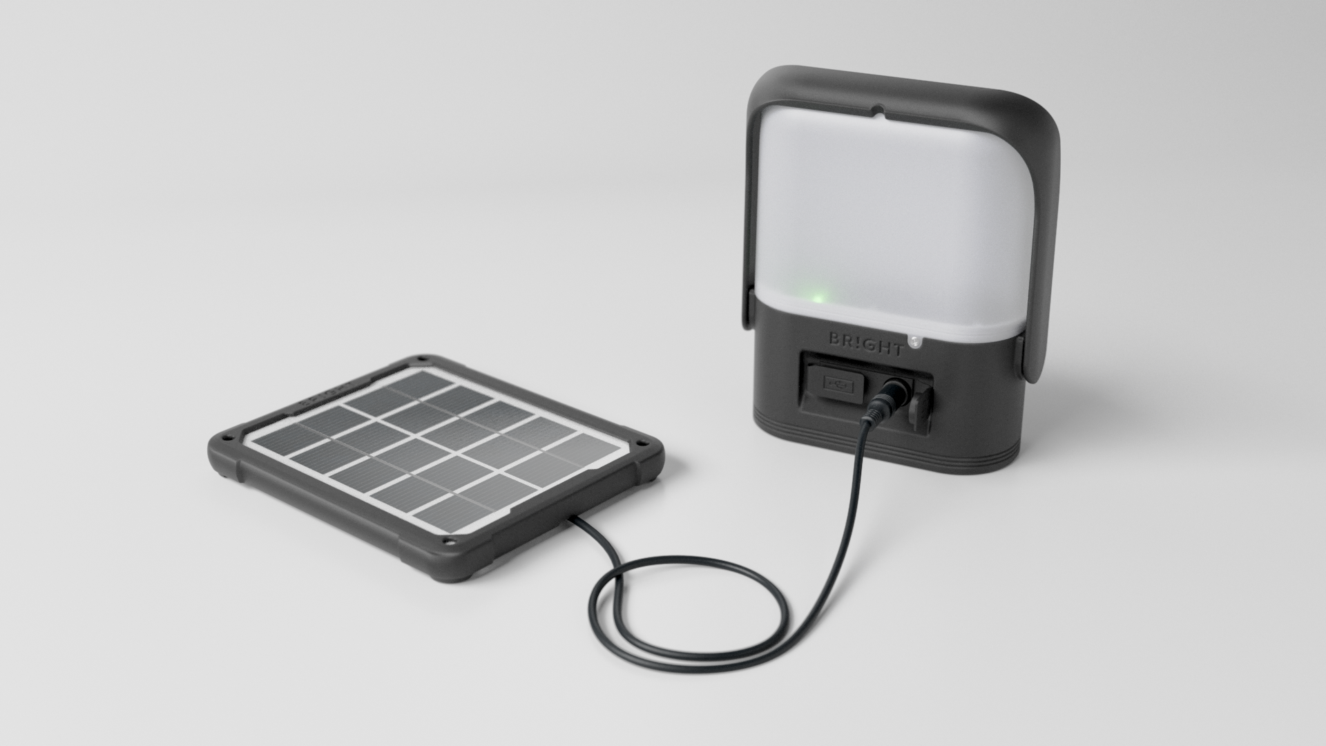 Sol’s green light shows when the lamp is charging, while a red light alerts you when the battery needs recharging.